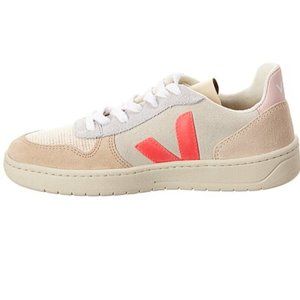 Veja V-10 Suede Multico Natural Rose Fluo